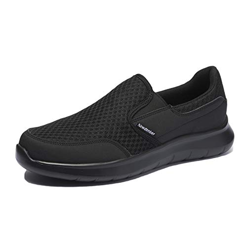 NewDenBer Herren Leichtes Slip On Sneaker Sportschuhe (40 EU, Schwarz Black) von NewDenBer