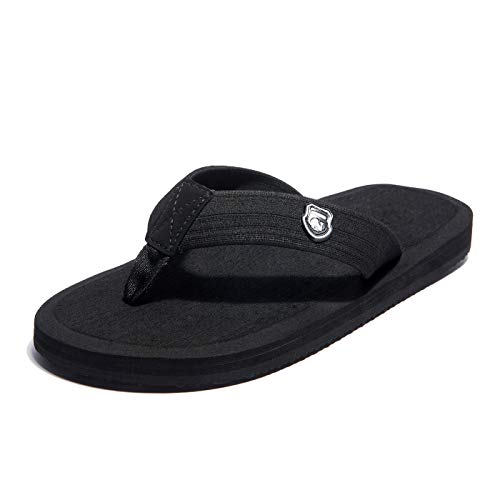 NewDenBer Flip Flops Herren Zehentrenner Beach Pool Sandalen (47 EU, Schwarz(All Black)) von NewDenBer