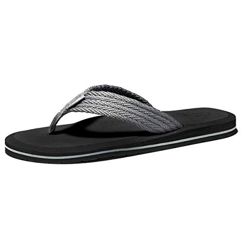 NewDenBer Plush Unisex-Erwachsene Flip Flops Surfen Zehentrenner Beach Pool Sandalen (40 EU, Grau Schwarz) von NewDenBer