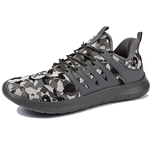 NewDenBer Sportschuhe Herren Atmungsaktiv Turnschuhe Leichtes Sneaker Laufschuhe (40 EU, Camouflage Grau) von NewDenBer