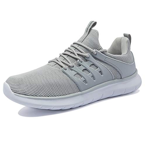 NewDenBer Sportschuhe Herren Atmungsaktiv Turnschuhe Leichtes Sneaker Laufschuhe (41 EU, Grau) von NewDenBer