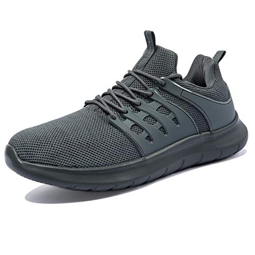 NewDenBer Sportschuhe Herren Atmungsaktiv Turnschuhe Leichtes Sneaker Laufschuhe (46 EU, Dunkelgrau) von NewDenBer