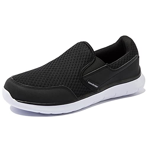 NewDenBer Sportschuhe Slipper Herren Leichtes Freizeitschuhe Slip On Sneaker (40 EU, Schwarz) von NewDenBer