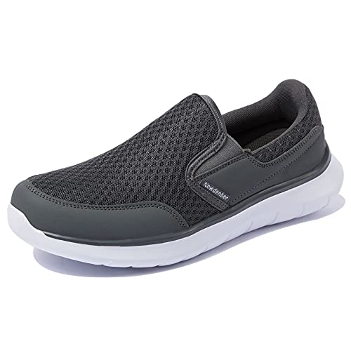 NewDenBer Sportschuhe Slipper Herren Leichtes Freizeitschuhe Slip On Sneaker (46 EU, Grau) von NewDenBer
