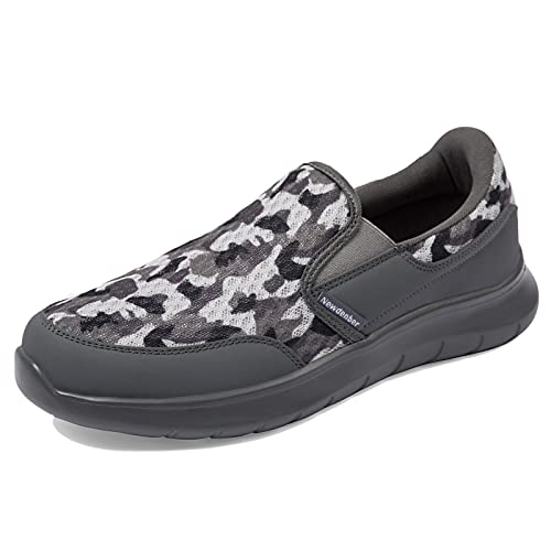 NewDenBer Sportschuhe Slipper Herren Leichtes Freizeitschuhe Slip On Sneaker Camouflage Grau 40 EU von NewDenBer