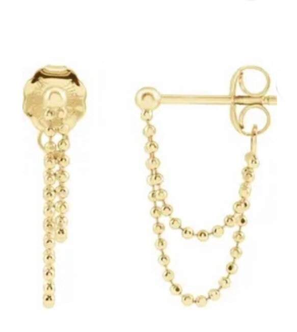 14K Gelbe Perlenkette Ohrringe. Perfekte Kettenohrringe 14K Gelbe Perlenkette Ohrringe. Perfekte Kettenohrringe von NewEraJewelryDesign