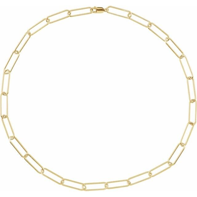 14K Massive Gelbe Papierclip Kette Länglich Flach Glieder 18" 6, 2mm Kettenbreite. Rechteckige Kabelkette Paperclip 14K Massive Gelbe Papierclip Kette Länglich Flach Glieder 18" 6, 2mm Kettenbreite. Rechteckige Kabelkette Paperclip von NewEraJewelryDesign
