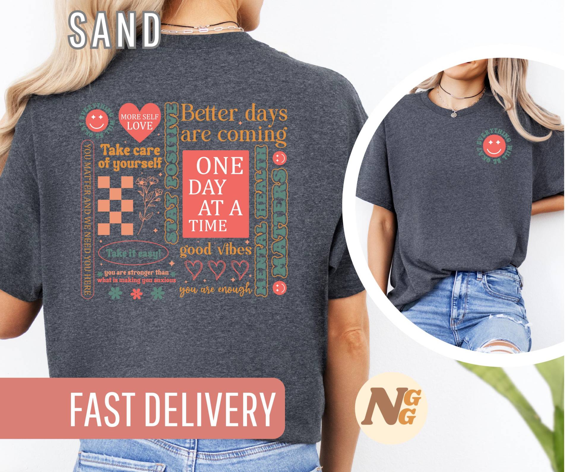 Positivitäts T-Shirt, Mental Health Shirt, Achtsamkeits Design, Motivation Kleidung, Geschenk Für Selbstfürsorge, Inspirierendes Shirt von NewGraphicGear