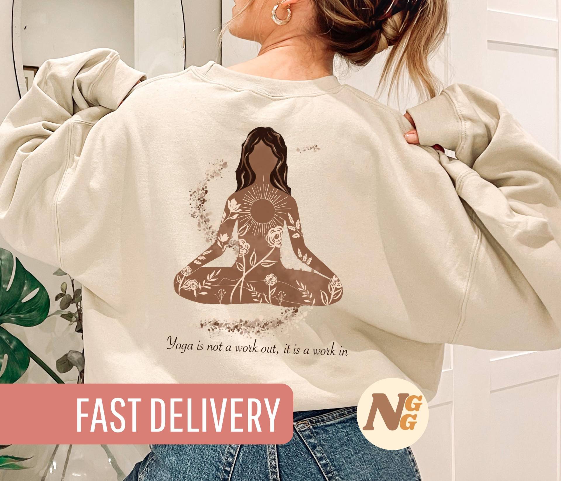 Yoga Sweatshirt Damen, Boho Pullover, Achtsamkeit Mode, Spiritualität Kleidung, Meditations Sweater, Geschenk Für Fans, Zen Ästhetik Shirt von NewGraphicGear