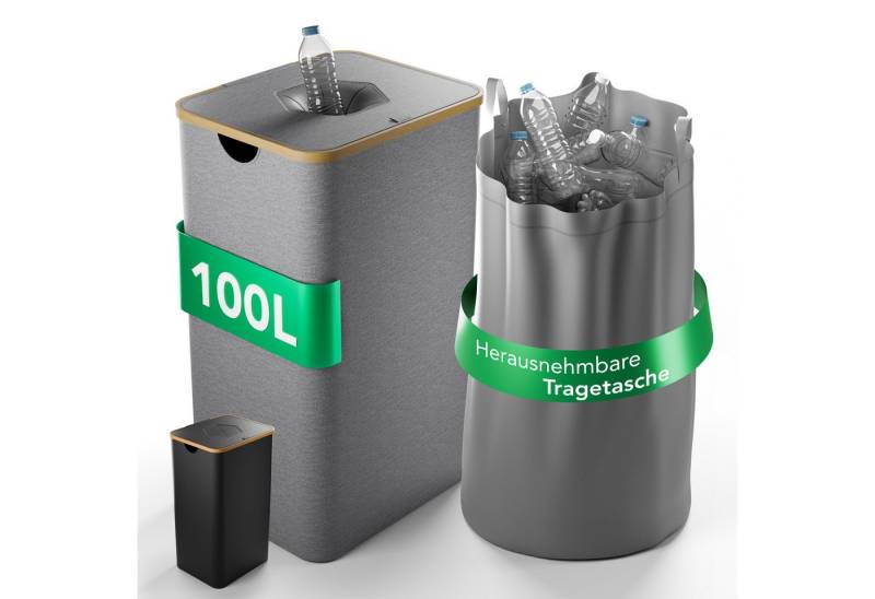 NewHabitat Flaschenkorb Pfandflaschen Sammelbehälter inkl. Tragetasche für 30-40 Flaschen, geeignet für alle PET- & Glasflaschen von NewHabitat