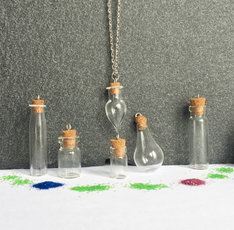 Personalisierbare Glasflasche Anhänger Halskette Diy Schmuck Geschenk von NewJewelleryStory