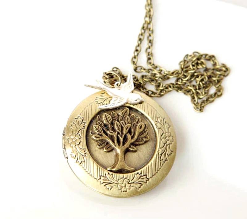 Baum Des Lebens Medaillon Halskette Personalisierte Foto Familienandenken von NewJewelleryStory