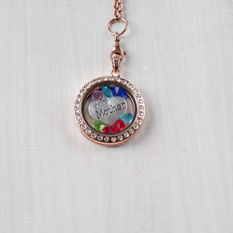 Personalisierte Geburtsstein Locket Halskette Muttertag Stammbaum Geschenk von NewJewelleryStory