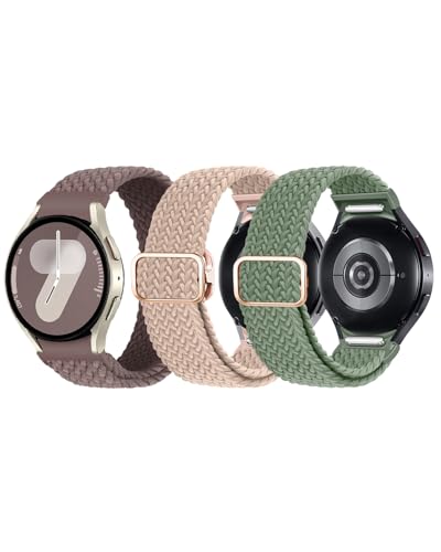 NewJourney 3 pcs One Klick No Gap Armband Kompatibel mit Samsung Galaxy Watch 7 FE 6 4 5 40mm 44mm/Galaxy Watch 4 Classic 42mm 46mm/5 Pro 45mm 20mm Elastisches Sportarmband für Damen Herren von NewJourney