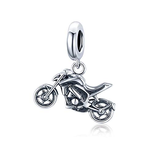925er-Sterlingsilber, Motorrad-Schmuckanhänger für originale 3-mm-Armbänder, Zubehör, DIY-Charm-Herstellung, Sterling-Silber von NewL