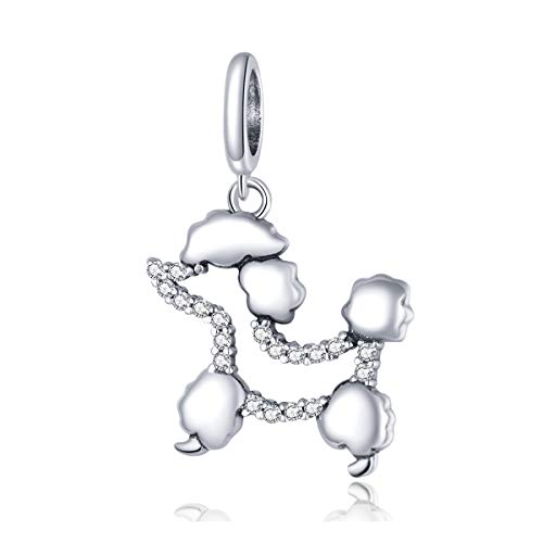 925 Sterling Silber Pudel Silhouette Hund Charm Anhänger niedlich Tier DIY handgemachter Schmuck S925 Haustier Anhänger Snaccessories von NewL