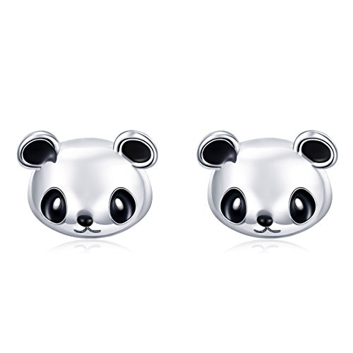 NewL Ohrstecker aus 925er-Sterlingsilber, Tier-Kollektion, niedlicher Panda, für Damen, Sterlingsilber-Schmuck, Zirkonia, Zirkonia von NewL