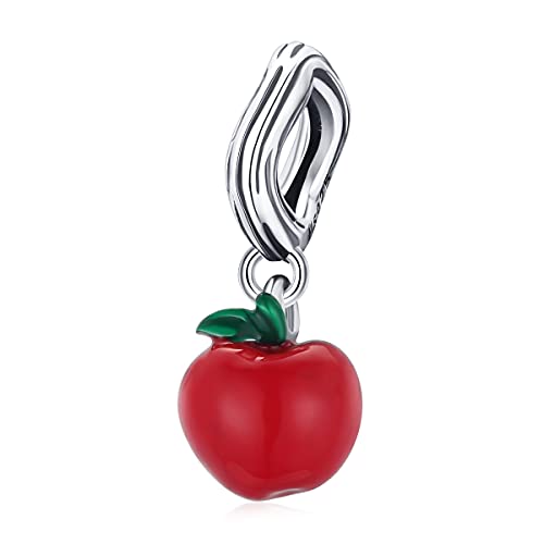 NewL 925 Sterling Emaille roter Apfel Charm Anhänger Cartoon Märchen Liebe Prinzessin Charm für Frauen DIY Schmuckherstellung von NewL