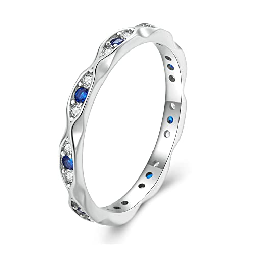 NewL 925 Sterling Silber Ring Evil Eye Vine Stapelringe Ewigkeit Ehering, Sterling Silber von NewL