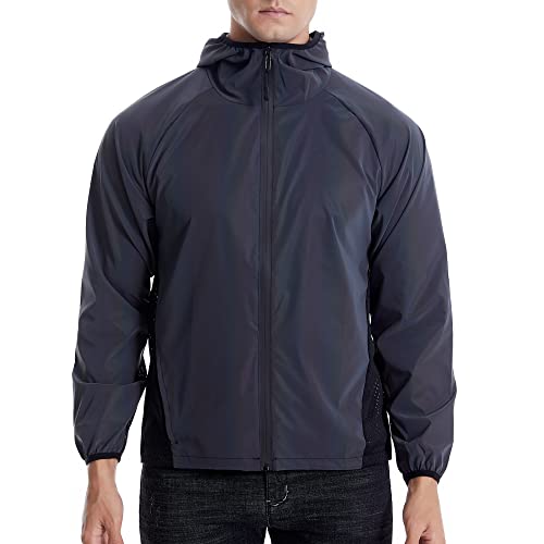 NewL Hohe Sichtbarkeit Be Total Reflektierend Silber Radfahren Laufen Joggen High Viz Holographische Jacke mit Kapuze, grau, XXL von NewL