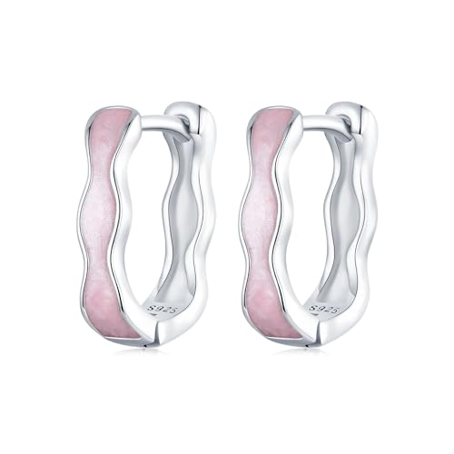 NewL Huggie Creolen für Frauen Bunte Emaille Huggie Ohrringe Kleine Hypoallergen Niedlich Schmuck Geschenke, Sterling Silber von NewL