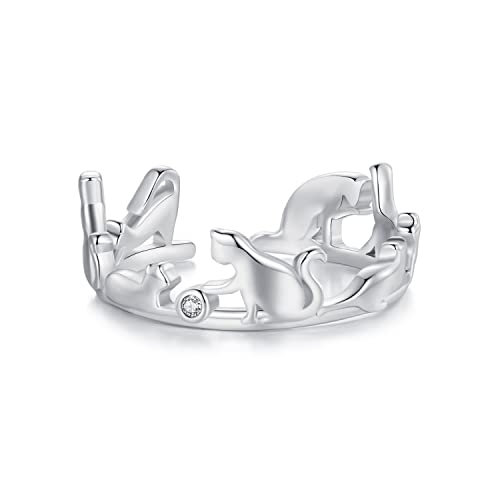 NewL Katzenring für Damen, Katzenringe, schöne Katzen, Tierring, Umarmungsringe, Schmuck für Frauen, Schmuck, Vergoldet von NewL