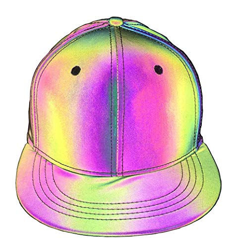 NewL Reflektierende Regenbogen-Baseball-Kappen für Herren, fluoreszierend, lässig, für Nacht und Halloween von NewL