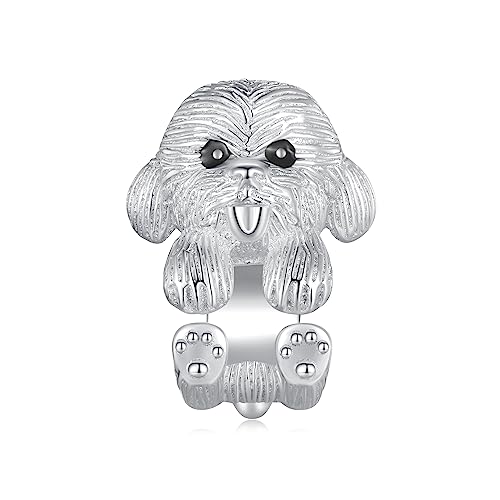 NewL Teddybär-Charms, überzogen, Tier-Charms, Liebe, Herz, Charms für Schmuckherstellung, Bulk, Sterling-Silber von NewL