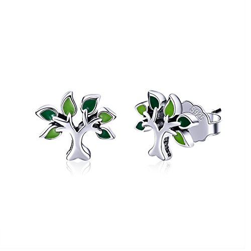 Ohrstecker Baum des Lebens 925 Sterlingsilber Baum Blätter Ohrringe für Frauen Modeschmuck Silberschmuck von NewL