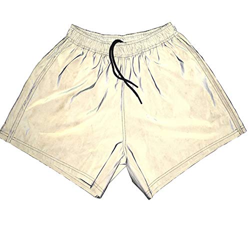 Reflektierende Shorts für Frauen modisch, sexy, reflektierend, Hip Hop, glänzend, lässig Gr. L, Silber von NewL