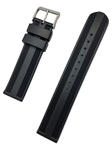 20 mm schwarzes Gummi-Uhrenarmband, bequemes und langlebiges PVC-Material von NewLife