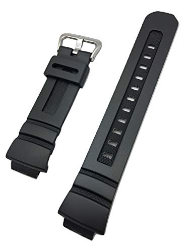 The Black Mamba Uhrenarmband, 16 mm, Schwarz, G-Schock-Stil, Gummi-Polyurethan-Material (PU) Material, bequem, robust, Ersatzarmband, das jeder Uhr neues Leben bringt (für Männer und Frauen) von NewLife