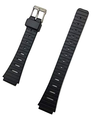 Uhrenarmband, 14 mm, Gummi, bequemes und langlebiges PVC-Material, Schwarz von NewLife