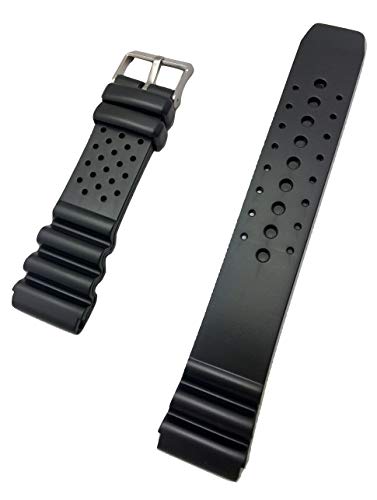 Uhrenarmband, 22 mm, Dickes und langlebiges PVC-Material, Schwarz von NewLife