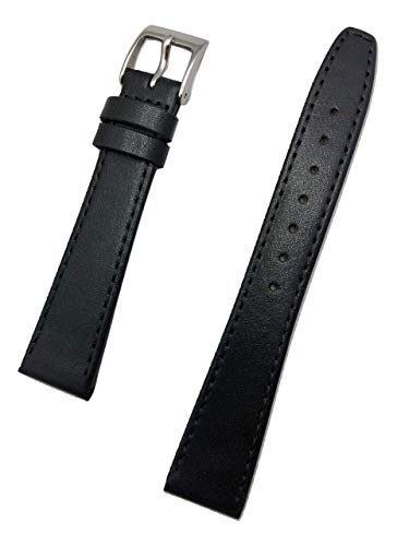 Uhrenarmband aus echtem Kalbsleder, 18 mm, elegant, flaches Ersatz-Armband mit Nähten, die jeder Uhr neues Leben bringt (Herren-Länge) von NewLife