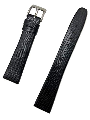 Uhrenarmband aus echtem Leder, 18 mm, elegant, flach, Eidechsen-genarbt, Ersatzarmband, das jeder Uhr neues Leben bringt von NewLife