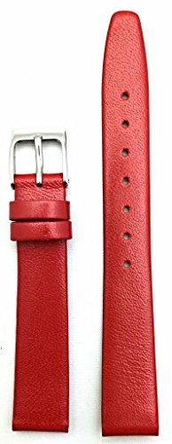 Uhrenarmband aus glattem Leder, 16 mm, Rot von NewLife