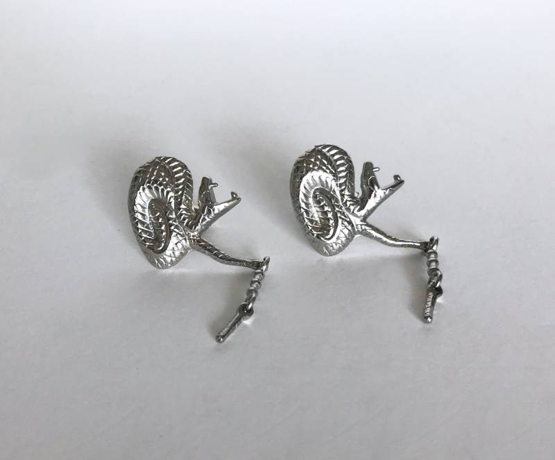 Roberto Cavalli Schlange Manschettenknöpfe Chrom Hardware Runway Accessoire Just von NewLookJewelryArt