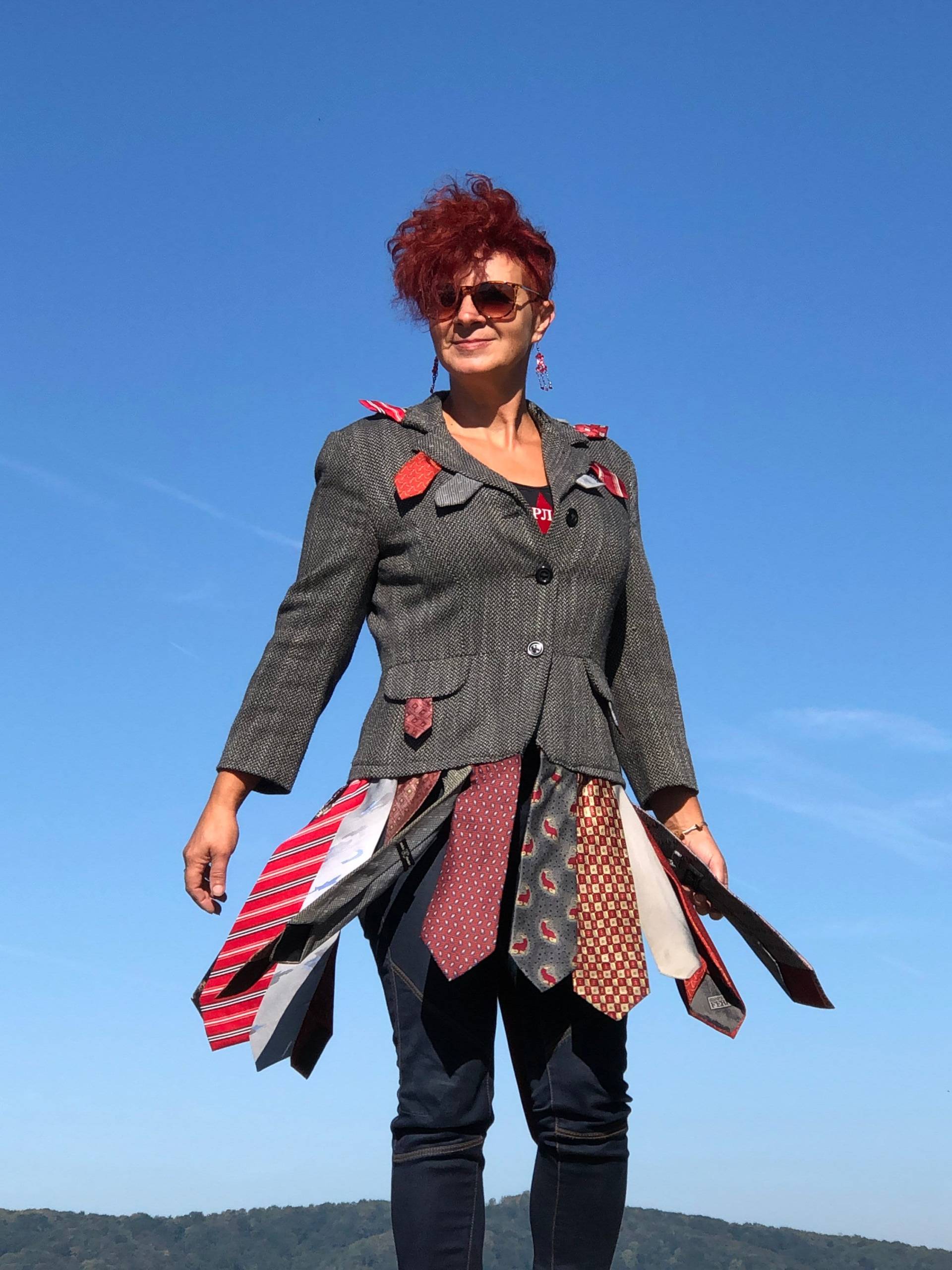 Upcycled Tie Patchwork Mantel Handgemachte Boho Wearable Art Jacke | S-M von NewLoveStory