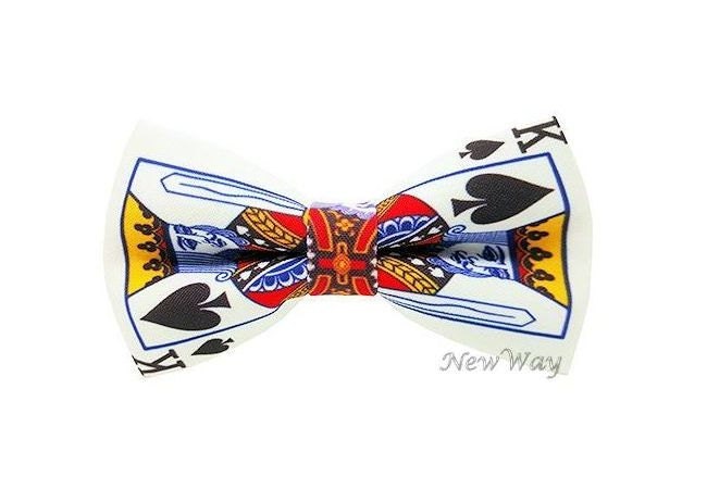 King Of Cards Fliege Handgefertigte, Verstellbare, Fertig Gebundene Fliege von NewWayCreationDesign