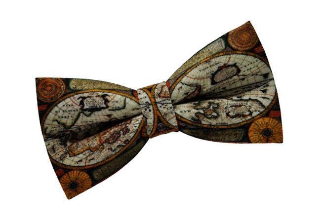 Landkarte Fliege Vintage Traveller Braune Fliege von NewWayCreationDesign