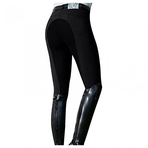 Damen Reitleggings mit Silikonvollbesatz und Handytasche - Damen Reithose Vollbesatz Vollbesatzreithose Leggings Winter Reiterhose mit Kniebesatz Reitleggings für Reitschule Reitsport Laufen Yoga von Newanna