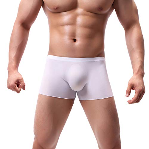 Newanna Boxershorts Herren, Ice Silk Seamless Dünn Stretch Männer Unterwäsche Slips Unterhosen Baumwolle Ultra Weiche und Atmungsaktive Einfarbige Retroshorts Kurze Hosen für Alltägliche Flexibel von Newanna