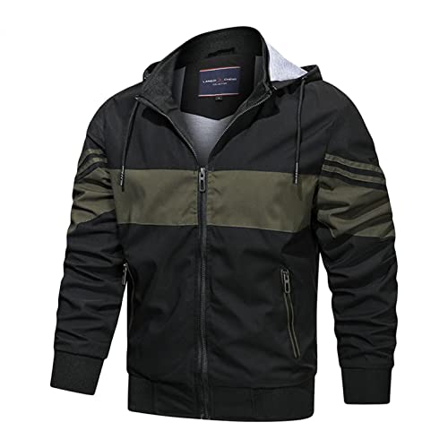 Winterjacke Herren mit Kapuze Herbst Winter Fliegerjacke Bomberjacke Slim Fit Softshelljacken Leicht Herbstjacke Wanderjacke für Männer Sport Outdoor Windjacke Winddichte Atmungsaktiv Freizeitjacke von Newanna