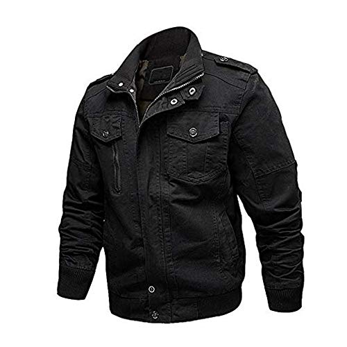 Newbestyle Baumwolle Militär Jacke Herren Parka Pilotenjacke Männer Feldjacke mit Reißverschluss von Newbestyle