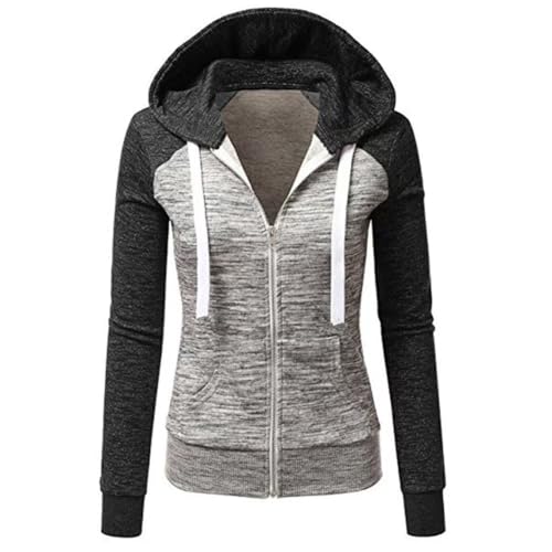 Newbestyle Damen Hoodies Sweatshirt Langarm mit Kapuze Jacke Damen, dunkelgrau, 46 von Newbestyle