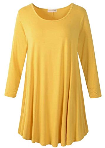 Newbestyle Damen Sommer T-Shirts 3/4 Ärmel Asymmetrisch Tunika Bluse Tops von Newbestyle