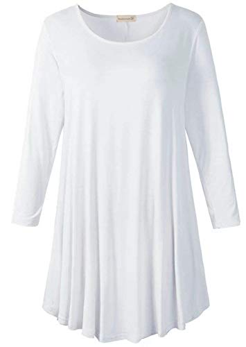 Newbestyle Damen Sommer T-Shirts 3/4 Ärmel Asymmetrisch Tunika Bluse Tops von Newbestyle