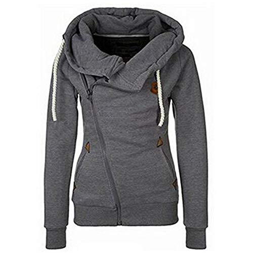 Newbestyle Damenjacke, Trainingsjacke, Vicky, Kapuzenpullover, Reißverschluss, Tops, Damen, Kapuzenpullover, mit Kapuze und Kordelzug, Reines Grau, 38 von Newbestyle