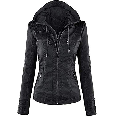 Newbestyle Jacke Damen Lederjacke Frauen Kunstlederjacke Damen mit Zip (Normale EU-Größe) von Newbestyle